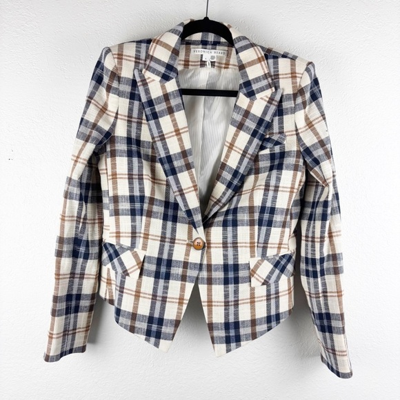 Veronica Beard Hosanna Plaid Cropped Dickey Jacket Blazer Size 8 Business Casual - Picture 3 of 9